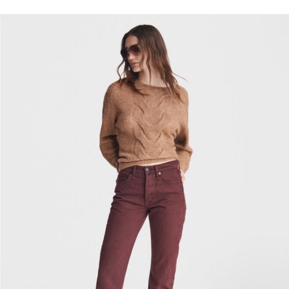Rag and Bone Maya High Rise Burgundy Jeans